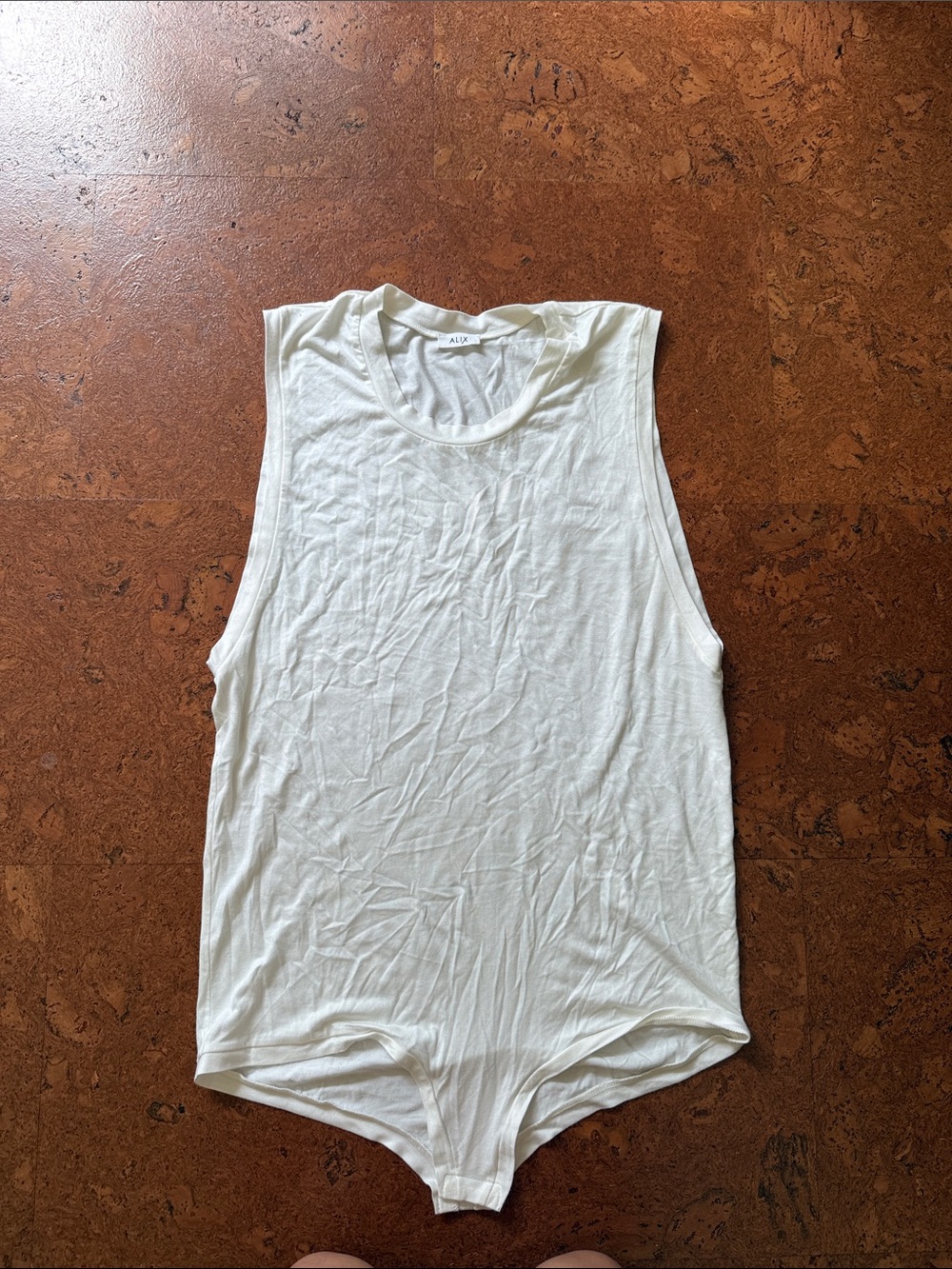 ALIX NYC Cream Sleeveless Bodysuit Tank